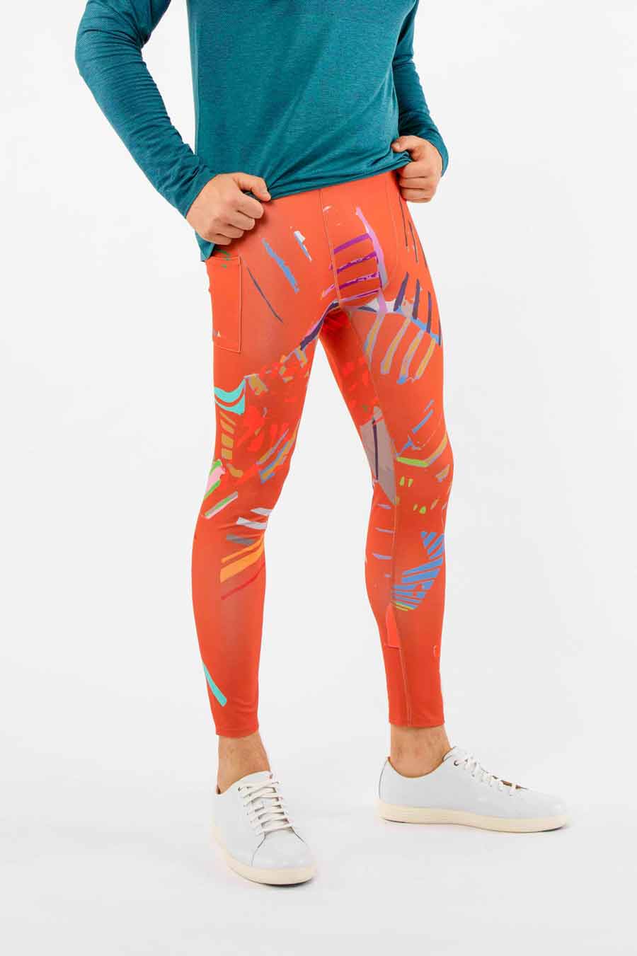 Wear A Movement Men's breathable base layer tights side view